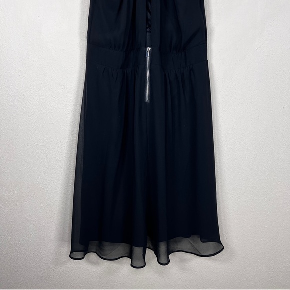 SIZE 2 EXPRESS BLACK SLEEVELESS FORMAL EVENT DRESS GOTH COCKTAIL WEDDING - Picture 6 of 9